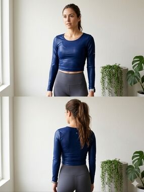 ✨ Antonio Melani Navy Performance Crop Top ✨ XS